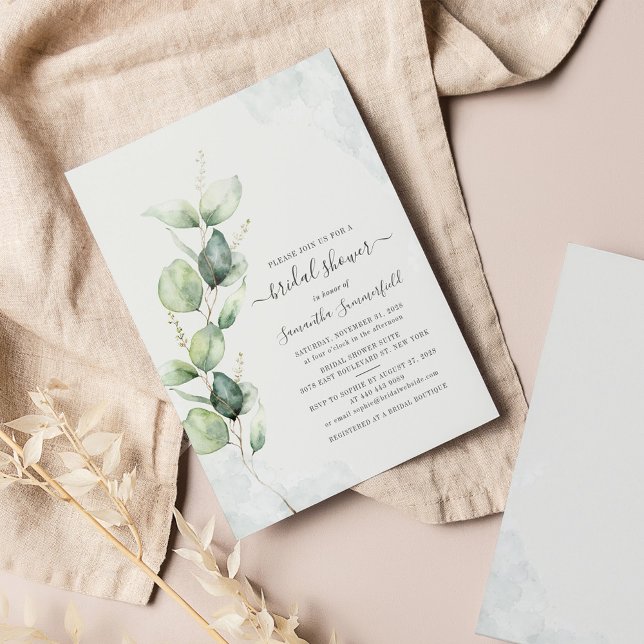 Budget Elegant Eucalyptus Bridal Shower Invitation (Creator Uploaded)