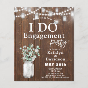 BUDGET Elegant Eucalyptus I DO Party Invitation Flyer