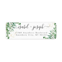 Budget Elegant Eucalyptus Leaves Return Address