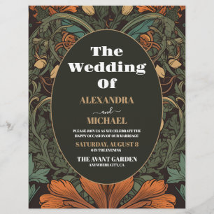 Budget Elegant Floral Art Nouveau Wedding Flyer