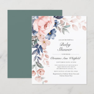 Budget Elegant Floral Baby Shower Invitation