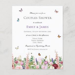 Budget Elegant Floral Couples Shower Invitation