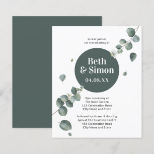 Budget Elegant Foliage Green Circle Geo Wedding