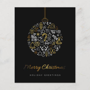 Budget Elegant Gold & Black Merry Christmas Card