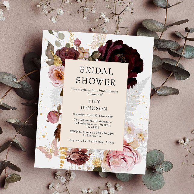 Budget Elegant Gold Blush Pink Bridal Shower Flyer (Creator Uploaded)