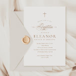 Budget Elegant Gold Cross Calligraphy Baptism Invitation<br><div class="desc">Budget Elegant Gold Cross Calligraphy Baptism Invitation features a delicate modern cross,  paired with modern type and beautiful calligraphy script.</div>