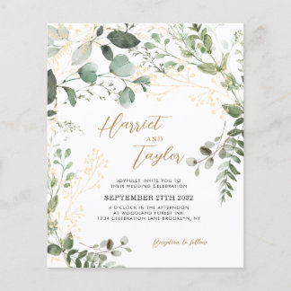 BUDGET Elegant Gold & Greenery Eucalyptus Wedding