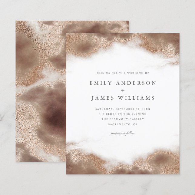 Budget Elegant Gold Ocean Tides Wedding (Front/Back)