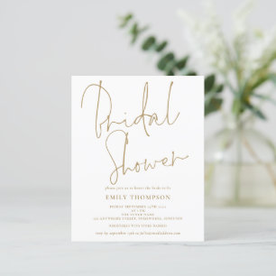 Budget Elegant Gold Script Bridal Shower Invite