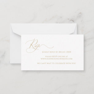 Budget Elegant Gold Script Wedding RSVP Card