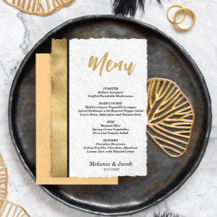 Budget Elegant Gold Scripture Flat Menu Card
