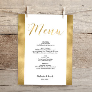 Budget Elegant Gold Scripture Flat Menu Card