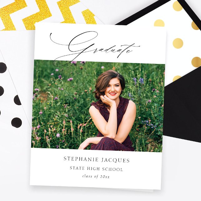 Budget Elegant Graduate Photo Class of Announcemen Flyer (Creator Uploaded)