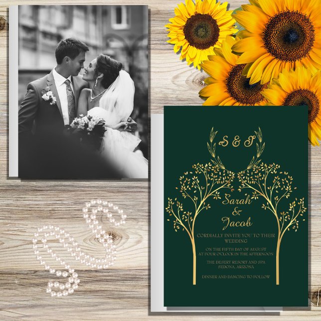 budget ELEGANT green  AND GOLD WEDDING Flyer (Creator Uploaded)