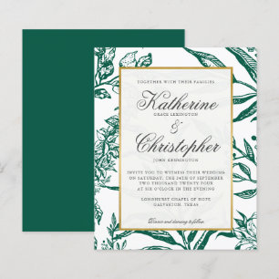 BUDGET Elegant Green Gold Botanical Wedding