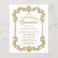 BUDGET Elegant Ivory White Gold Tiara Quinceanera