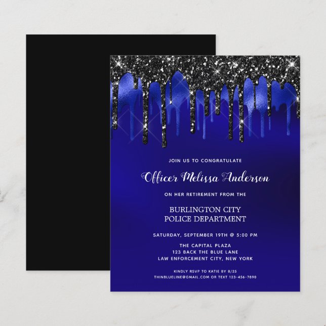 Budget Elegant Law Enforcement Police Retirement (Front/Back)