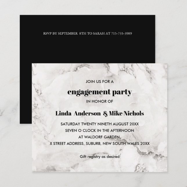 BUDGET Elegant Luxury  Marble wedding (Front/Back)