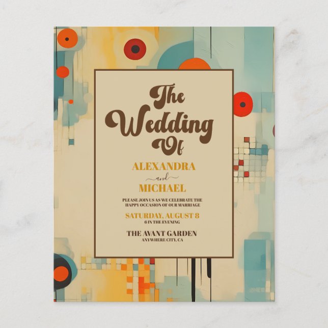 Budget Elegant Mid Century Floral Wedding (Front)