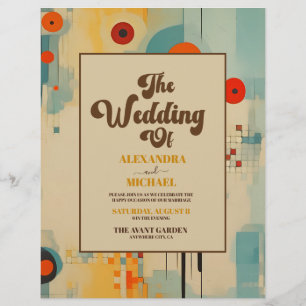 Budget Elegant Mid Century Floral Wedding Flyer