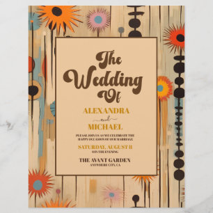 Budget Elegant Mid Century Floral Wedding Flyer