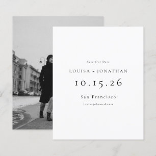 Budget Elegant Minimal Photo Wedding Save The Date