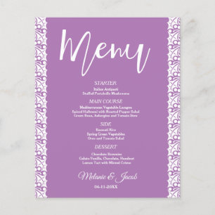 Budget Elegant Minimalist Lavender Menu