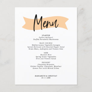 Budget Elegant Minimalist Wedding Menu
