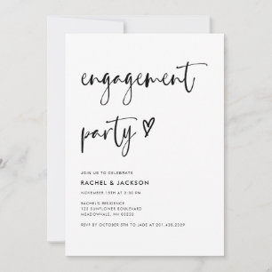 Budget Elegant Modern Engagement Party Invitation