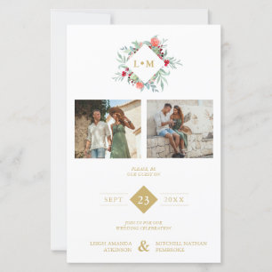 Budget Elegant Modern Initials Floral 2 Photos
