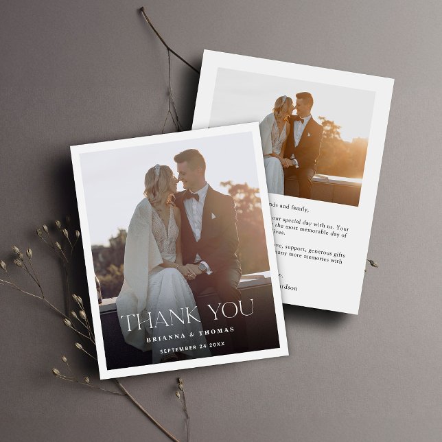 Budget Elegant Modern Photo Wedding Thank You (Creator Uploaded)