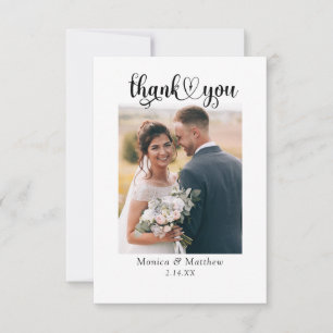 Budget Elegant Modern Script Photo Thank You Card