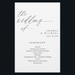 Budget Elegant Modern Wedding Program Sheet<br><div class="desc">This elegant wedding program features a modern handwriting calligraphy script. The back has your wedding party,  family and a short thank you. This one is great for couple's on a budget.</div>