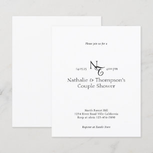 BUDGET Elegant Monogram Couple Shower Bridal