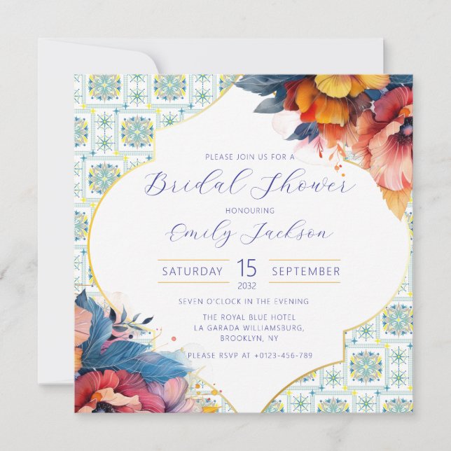 Budget Elegant Moroccan Tiles Floral  (Front)