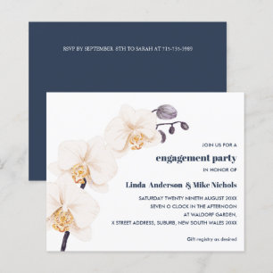 BUDGET Elegant Orchid Branch White Navy wedding