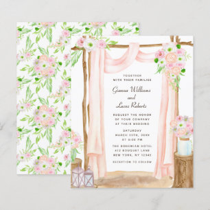 Budget Elegant Outdoor Watercolor Floral Wedding