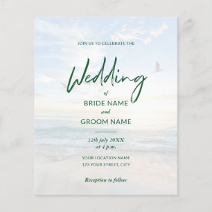 Budget Elegant Photo Beach Wedding Invitations Flyer
