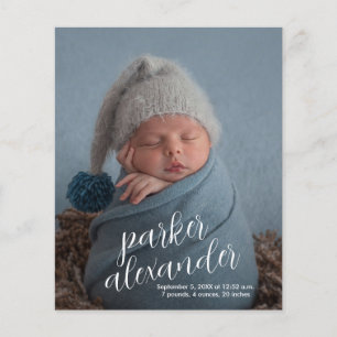 Budget Elegant Photo Collage Birth Announcement