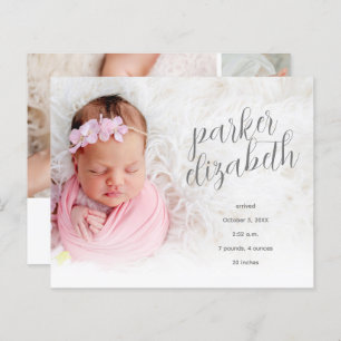 Budget Elegant Photo Collage Birth Announcement