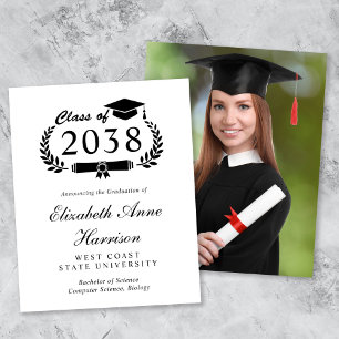 Budget Elegant Photo Graduation Announcement