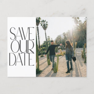 Budget Elegant Photo Modern Wedding Save the Date Postcard