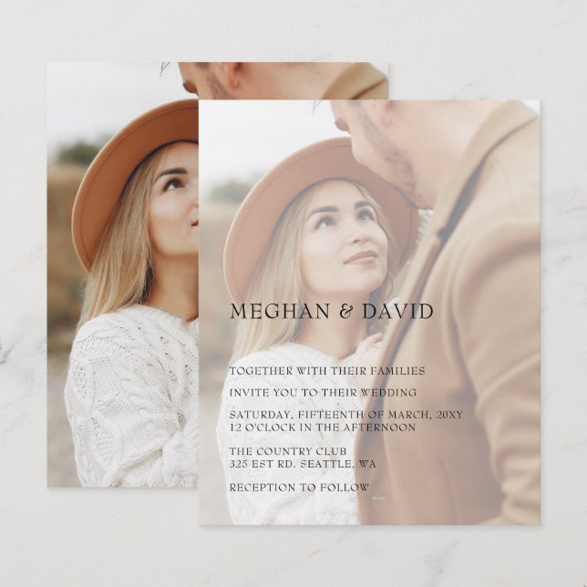 Budget Elegant Photo Overlay Wedding  (Front/Back)