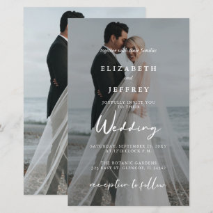 Budget Elegant Photo Overlay Wedding Invitation