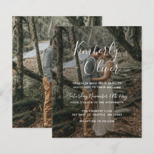 Budget Elegant Photo Overlay Wedding Invitation