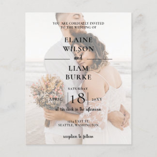 Budget Elegant Photo Overlay Wedding Invitation