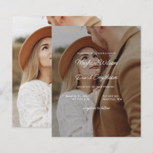 Budget Elegant Photo Overlay Wedding Invitation