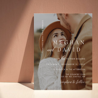 Budget Elegant Photo Overlay Wedding Invitation