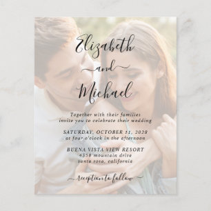 Budget Elegant Photo Overlay Wedding Invitation