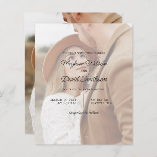 Budget Elegant Photo Overlay Wedding Invitation